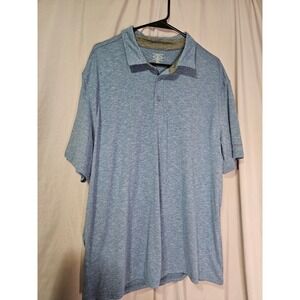 GH Bass & Co Mens XL Blue Heathered Short Sleeve Polo Shirt Workwear